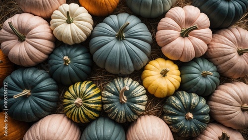 Autumn colors during the farm's pumpkin harvest