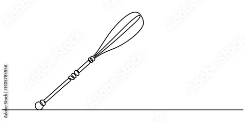 oar continuous one line drawing, Continuous one line drawing sailing.Single line draw design vector graphic illustration, Paddles and oars vector icon in outline style, Isolated modern oar concept.