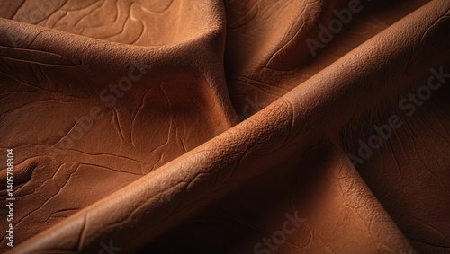 Obraz na płótnie Brown suede leather texture shown in macro, highlighting an embossed pattern. The structure of the fuzzy fabric surface is suitable for upholstery, interior design, and clothing. w salonie
