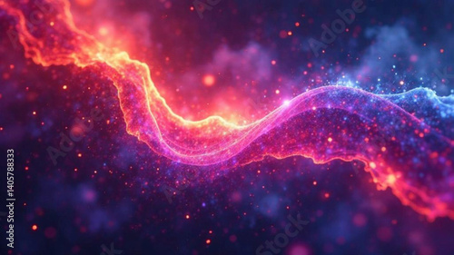 Vibrant electric color wavy shape lightning abstract wallpaper