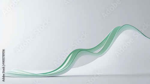 Dynamic green line ascending on a 3d graph against a crisp white background for website hero section