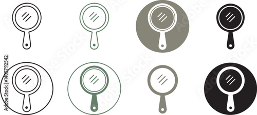  Set of Hand Mirror Icons in Various Colors and Designs