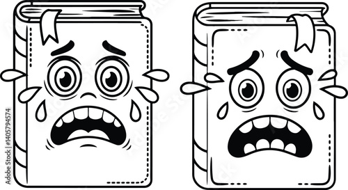 Cartoon Books Coloring Page