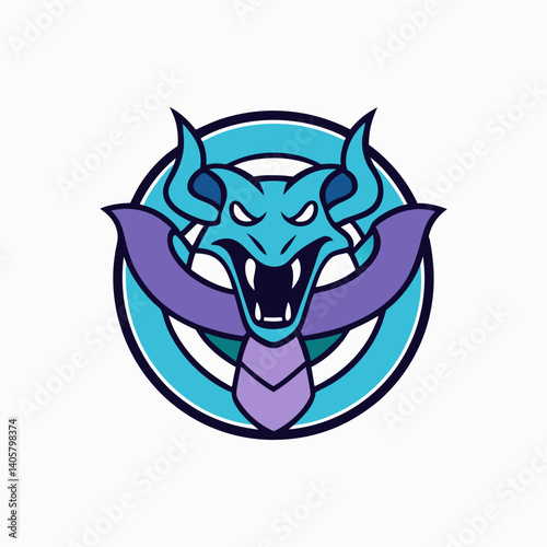Hydra Esports mascot Logo vector illustration gaming team emblem snake badge professional