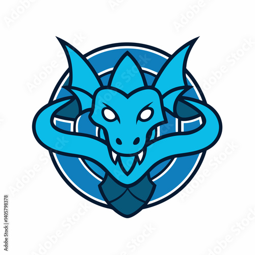 Hydra Esports mascot Logo vector illustration gaming team emblem snake badge professional