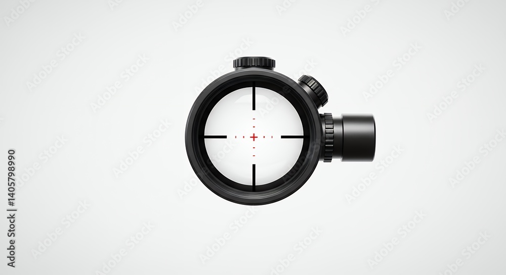 Black rifle scope close up high quality product photography Black rifle scope close up high quality product photography