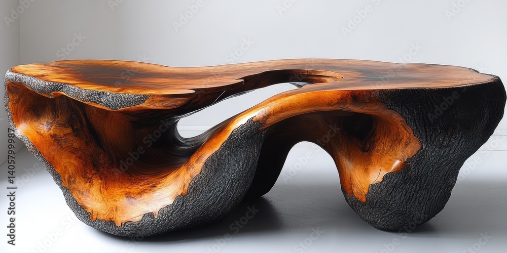 Obraz premium Wood Table with Natural Edges and Organic Design for Home Decor