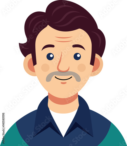Smiling Man Portrait Vector: Father, Dad, Male Character, Family, Person Illustration
