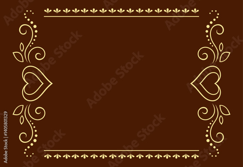 Frame in eastern tradition. Stylized with henna tattoos decorative pattern for decorating covers for book, notebook, casket, magazine, postcard and folder. Flower border in mehndi style.