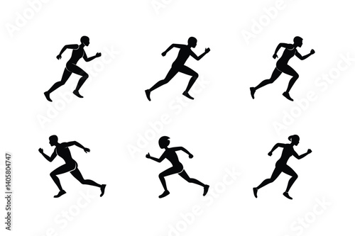 Wallpaper Mural running person vector art silhouette Torontodigital.ca