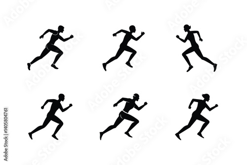 Wallpaper Mural running person vector art silhouette Torontodigital.ca