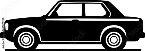 Black vintage car illustration vector graphic design automobile transport vehicle auto automotive drawing