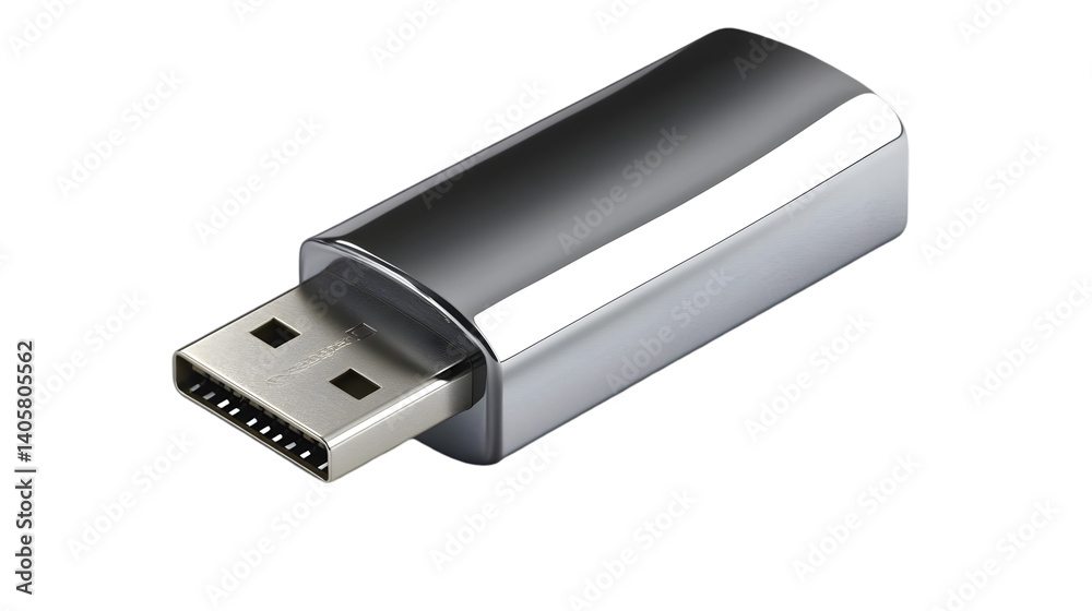 Silver USB Drive Isolated on Transparent Background Photo Silver USB Drive Isolated on Transparent Background Photo