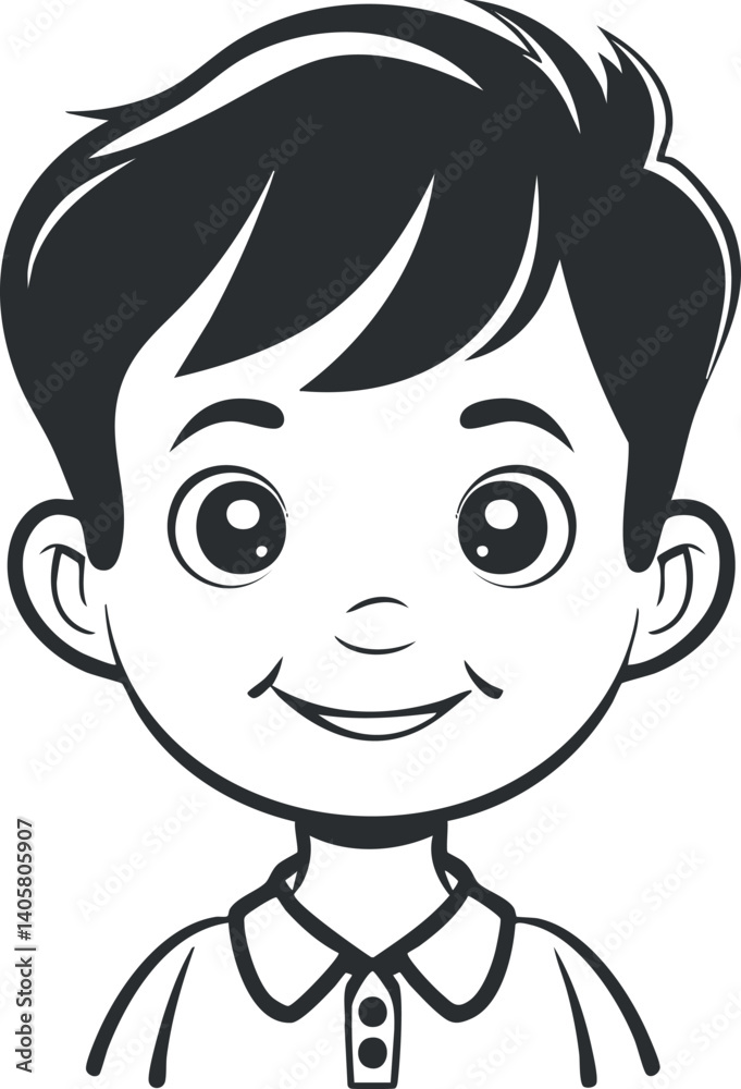 A cheerful cartoon illustration of a smiling boy with a playful expression and simple design. A cheerful cartoon illustration of a smiling boy with a playful expression and simple design.