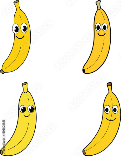 Cute plantain banana cartoon vector