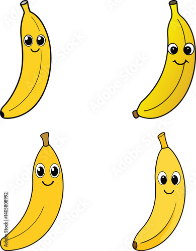 Cute plantain banana cartoon vector