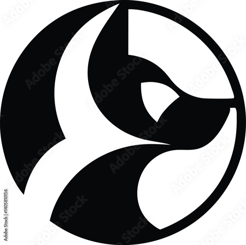 A flat vector silhouette black a dog head geometric logo	