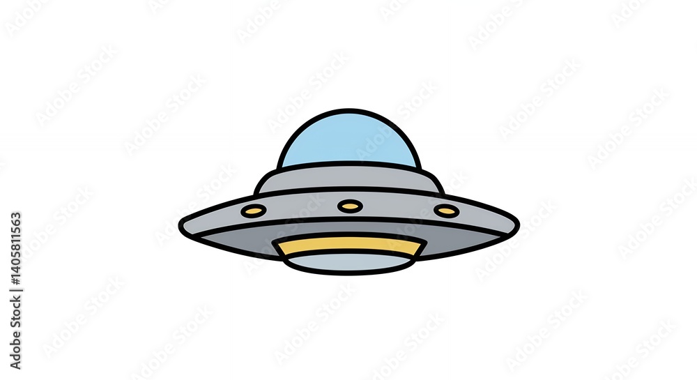 Fototapeta premium Colorful flying saucer illustration design element