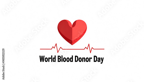 Wallpaper Mural Heart symbolizing World Blood Donor Day with heartbeat line   Torontodigital.ca