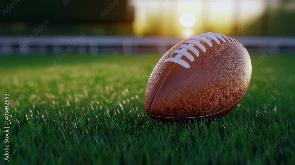 Close-Up of a Football on Grass Close-Up of a Football on Grass