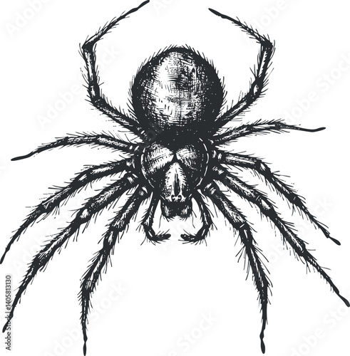 Detailed illustration of a spider showcasing its intricate features and design.