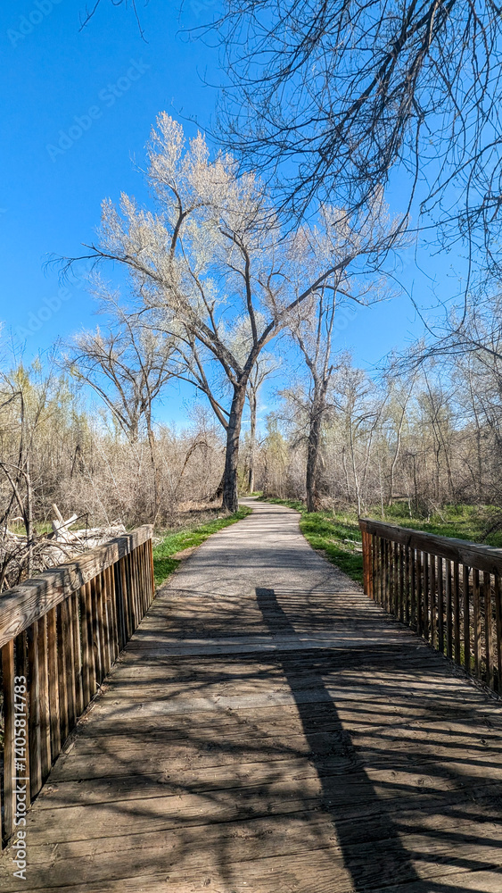 Spring Views of Weber River Trail, Ogden, Utah Railroad Tracks Spring Views of Weber River Trail, Ogden, Utah Railroad Tracks