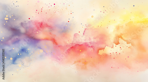 abstract foggy multi-colored background made of smoke and particles with watercolor effect