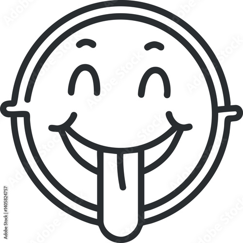 A playful smiley face emoji with a tongue sticking out, conveying humor and joy.