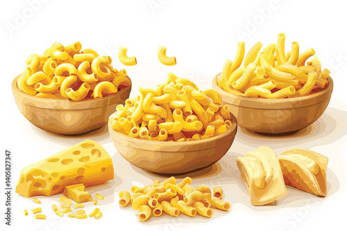 raw pasta isolated on white background