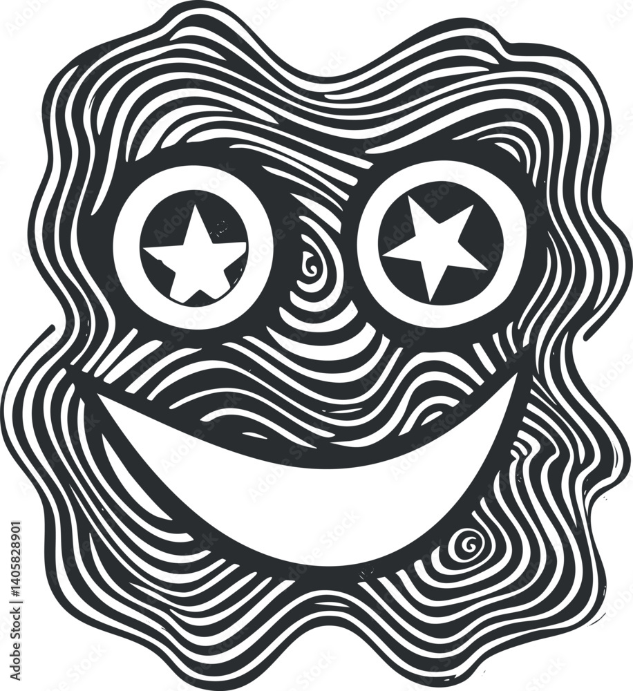 A whimsical cartoon face with stars for eyes and a big smile, embodying fun and playfulness. A whimsical cartoon face with stars for eyes and a big smile, embodying fun and playfulness.