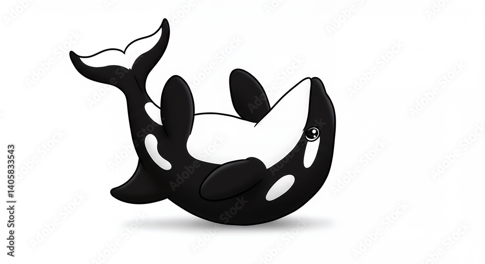 Simple black and white killer whale graphic Simple black and white killer whale graphic