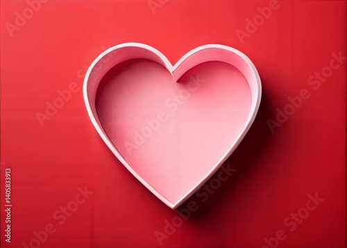 mothers day concept colourful Red Background with Pink Heart Shape Cutout Design Gift Idea