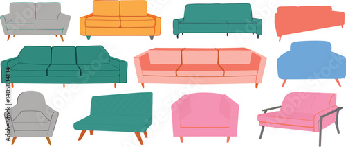 Colorful Sofa Collection MidCentury Modern Furniture Designs