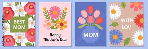 Easter Greetings with Bunny and Flowers
