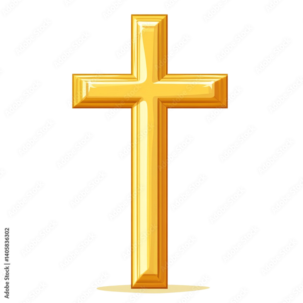 Golden cross shining bright faith hope symbol Golden cross shining bright faith hope symbol