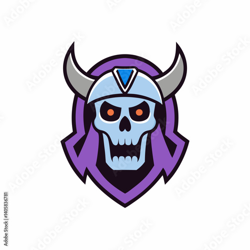 Undead Viking E Sports Logo vector illustration mascot gaming team emblem skull warrior helmet