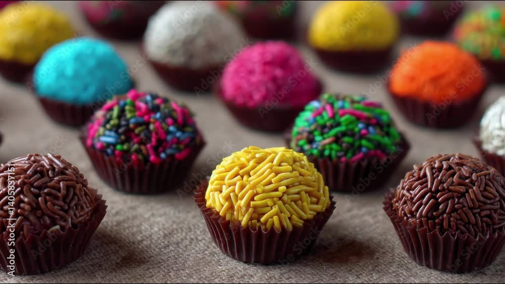brazilian snack called brigadeiro, a chocolate ball with sprinkles