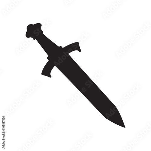 Roman sword silhouette vector illustration on white background
