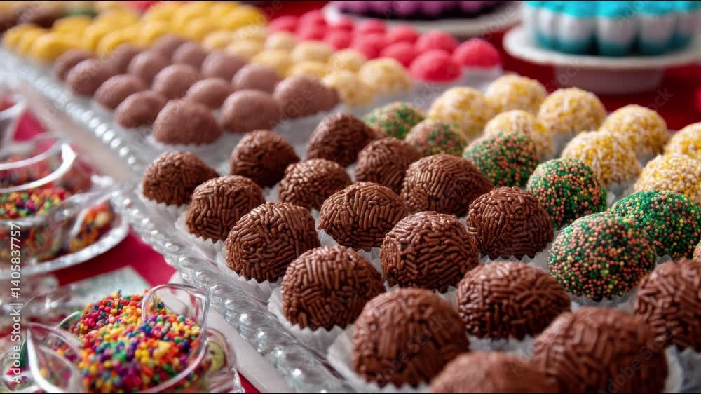brazilian snack called brigadeiro, a chocolate ball with sprinkles