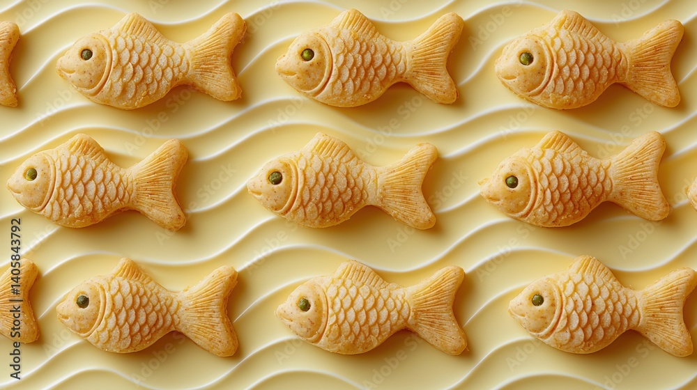 Delicious baked cat treats shaped like tiny fish made from duck protein and peas Delicious baked cat treats shaped like tiny fish made from duck protein and peas