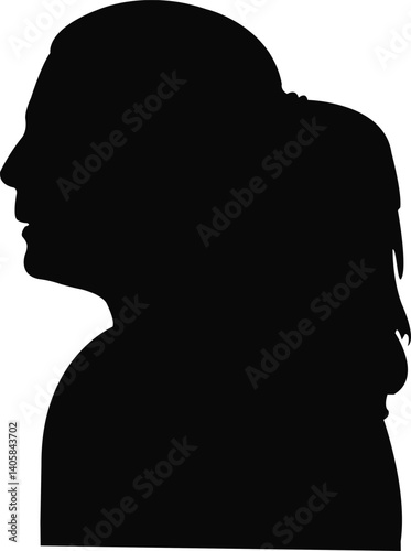 a woman head silhouette vector