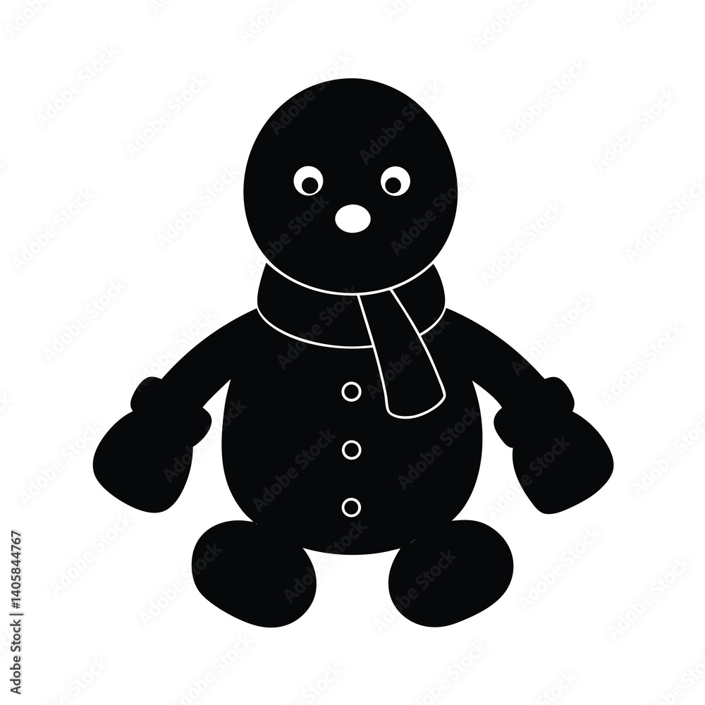 Naklejka premium black and white cartoon character