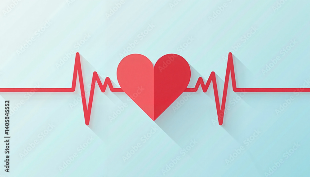 Heartbeat Illustration for World Blood Donor's Day on Blue Background