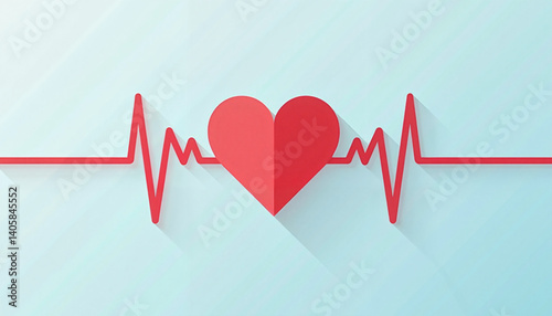 Obraz na płótnie Heartbeat Illustration for World Blood Donor's Day on Blue Background w salonie