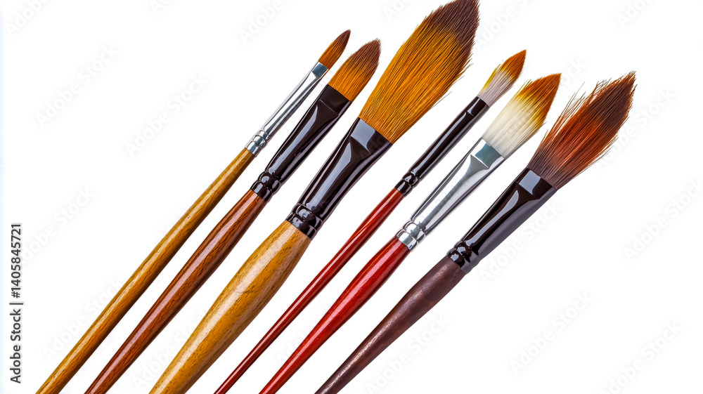 Colorful paint and brushes isolated on a white background, PNG photo cutout. Colorful paint and brushes isolated on a white background, PNG photo cutout.