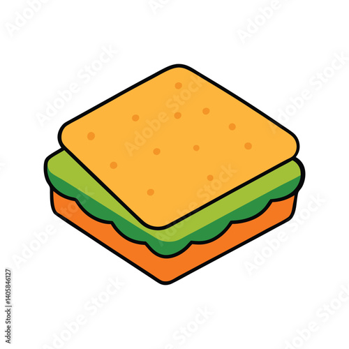 A coloring sandwich vector art illustration