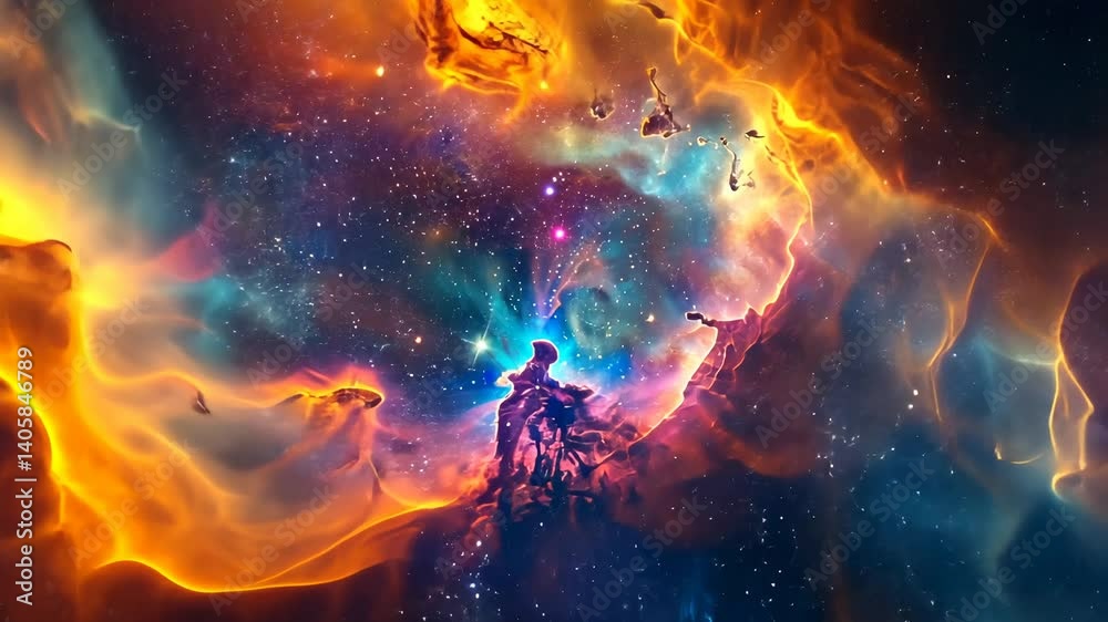 Cosmic Heart Nebula: A Celestial Tapestry of Stars and Fire Cosmic Heart Nebula: A Celestial Tapestry of Stars and Fire