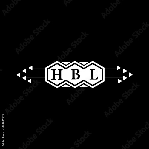 HBL letter logo design on black background. photo