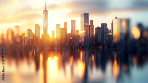 Golden Hour Skyline: A New York City Sunrise