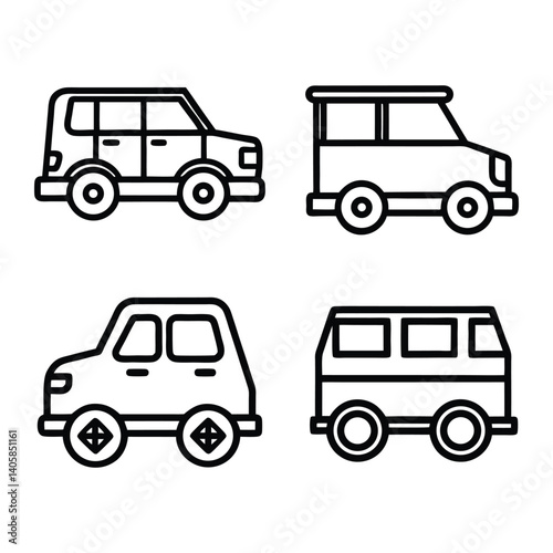 transportation icons set
